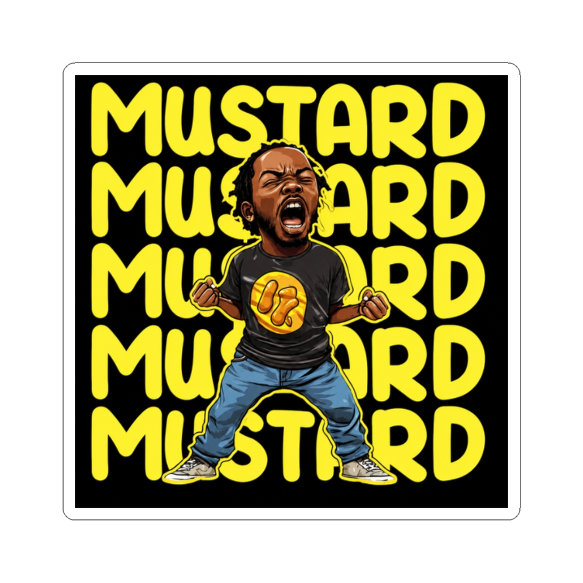 Kendrick Lamar Mustard Sticker - alternate angle 3, merchandise