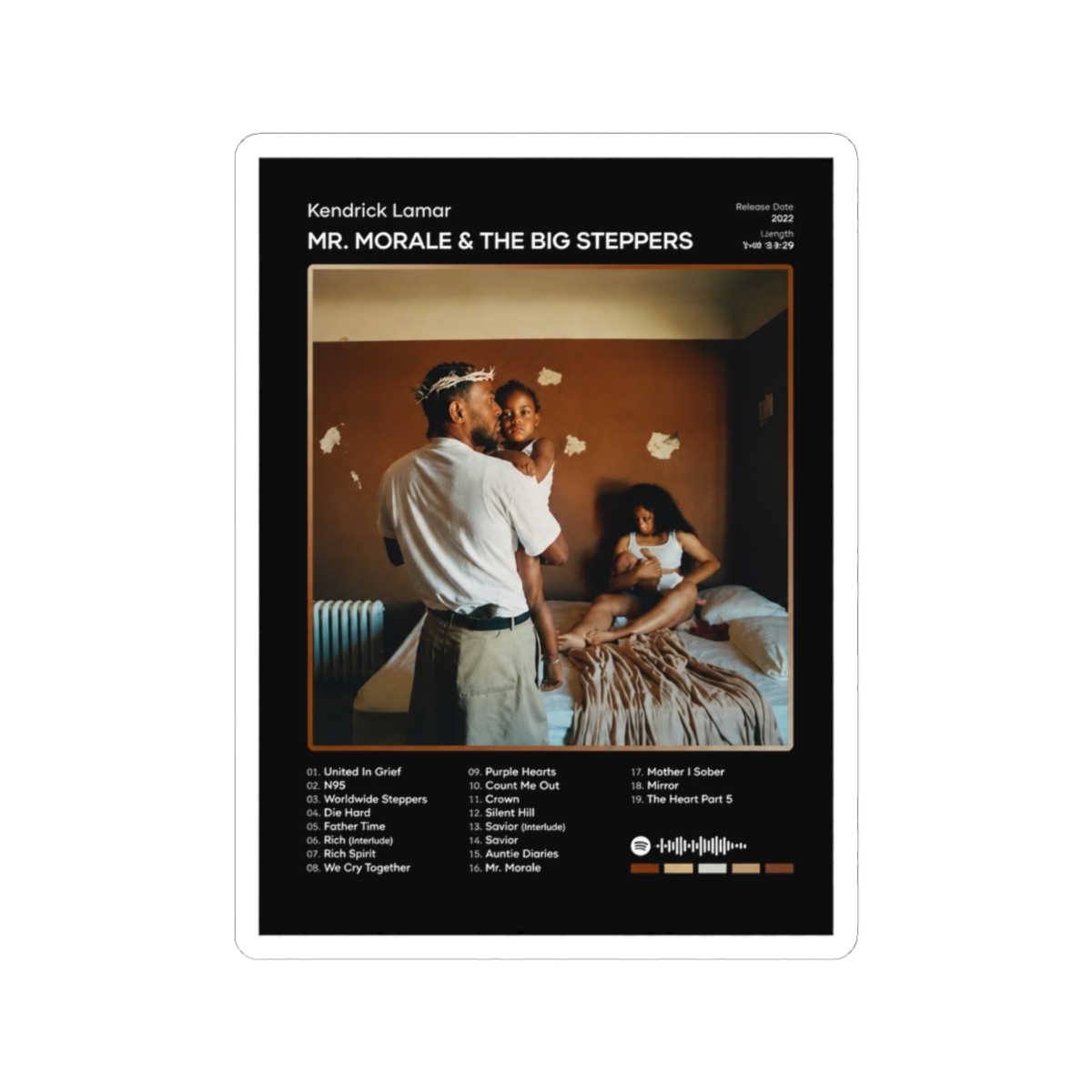 Kendrick Lamar - Mr. Morale & The Big Steppers Tracklist Album Sticker